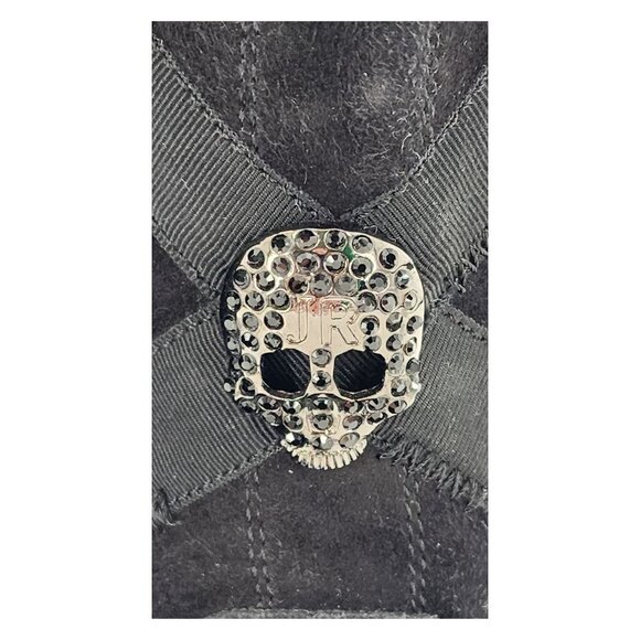 JOHN RICHMOND Beaded Scull Studded Suede Mid-Calf Boots - Picture 6 of 15